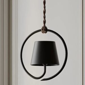 Bezprzewodowa Lampa wisząca nowoczesna LED – minimalistyczna oprawa w geometrycznej formie – Czarny