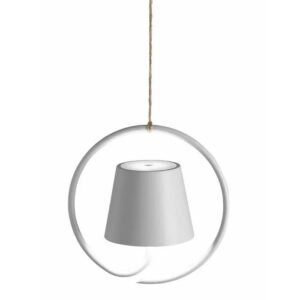 Bezprzewodowa Lampa wisząca nowoczesna LED – minimalistyczna oprawa w geometrycznej formie – Biały
