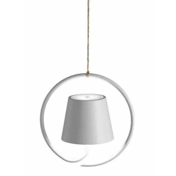 Bezprzewodowa Lampa wisząca nowoczesna LED – minimalistyczna oprawa w geometrycznej formie – Biały