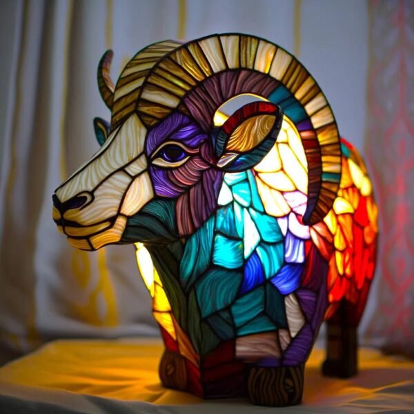 Artystyczna lampa stołowa w kształcie zwierzęcia – Owce