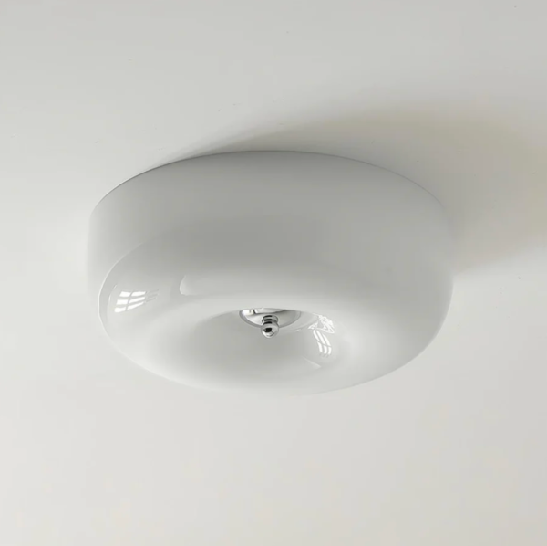 Nowoczesny plafon sufitowy – minimalistyczna lampa w połysku – Biały