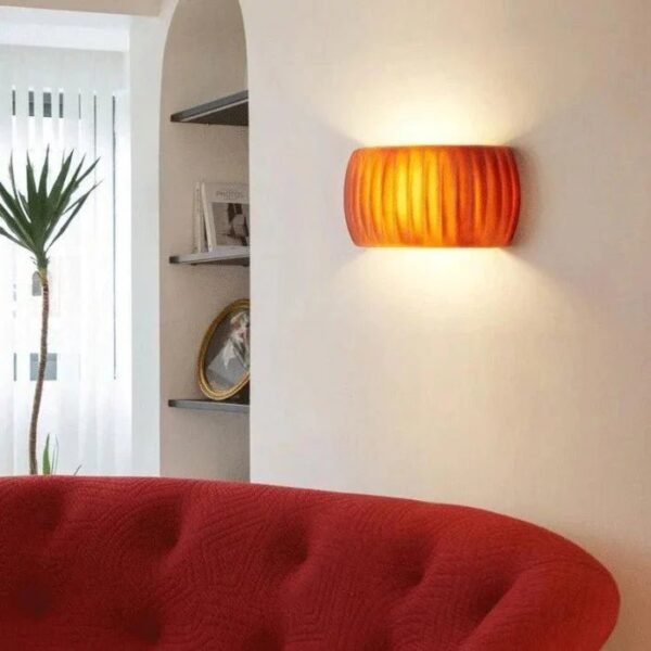 Ceramiczna Lampa Ścienna LED – Nowoczesne Oświetlenie Dekoracyjne – Pomarańczowy