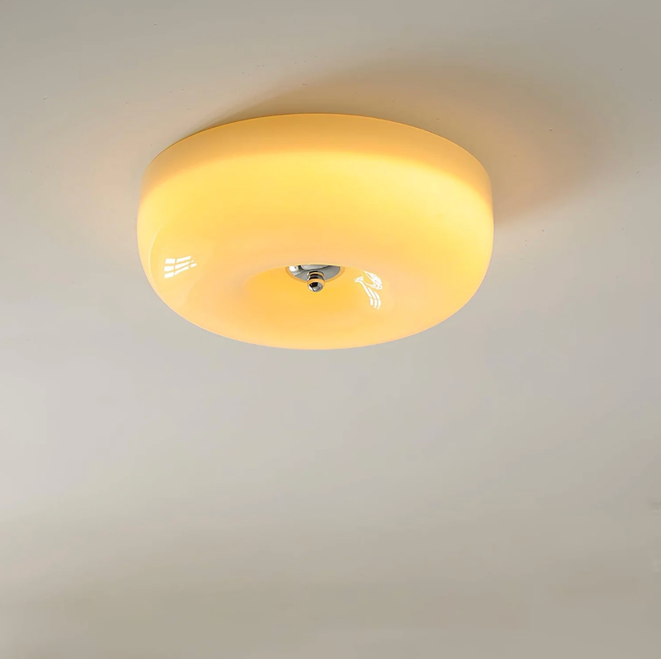 Nowoczesny plafon sufitowy – minimalistyczna lampa w połysku – Beżowy
