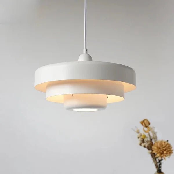 Designerska lampa wisząca LED o nowoczesnym geometrycznym kształcie – Biały