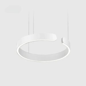 Nowoczesny żyrandol LED w kształcie pierścienia – elegancka okrągła lampa sufitowa – Biały