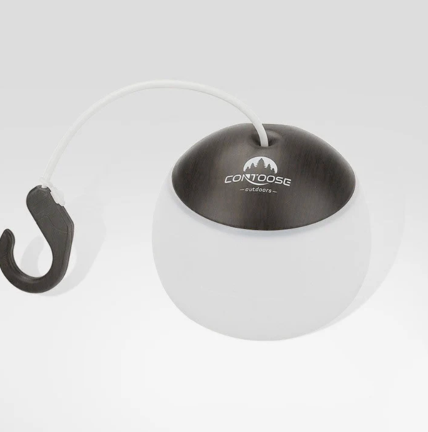 Przenośna lampa biwakowa LED z uchwytem – styl outdoor & scandi – Czarny