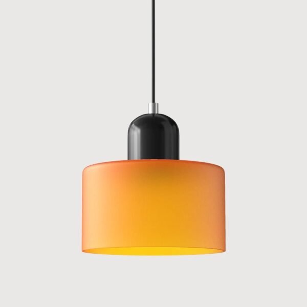 Nowoczesna lampa wisząca z kolorowego szkła w stylu Bauhaus – Pomarańczowy i czarny