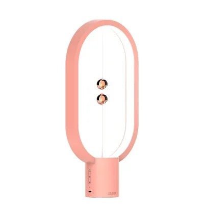 Nowoczesna lampka LED z magnetycznym włącznikiem – designerska lampa biurkowa z efektem lewitacji – Różowy