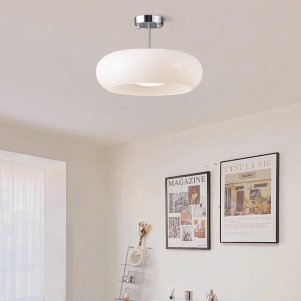 Elegancka Lampa wisząca sufitowa z kloszem szklanym – Biały
