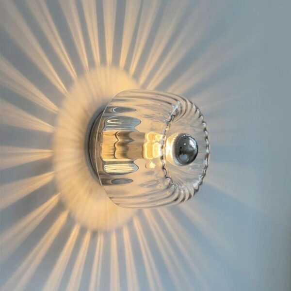 Elegancka lampa sufitowa szklana z kryształowym designem – Srebny
