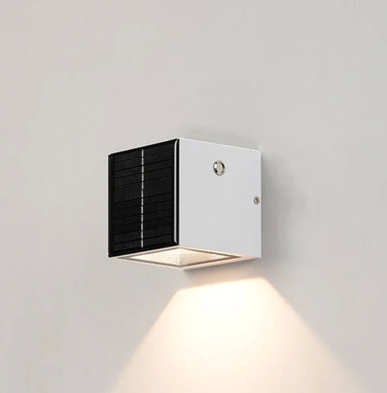 Solarna lampa ścienna LED góra-dół – nowoczesna kinkietowa oprawa elewacyjna zewnętrzna – Biały