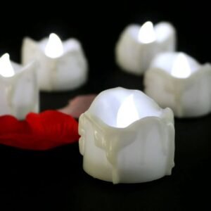 Bezpłomieniowe lampki led świece – Zimna biel