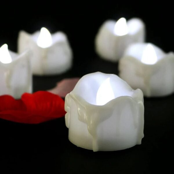 Bezpłomieniowe lampki led świece – Zimna biel